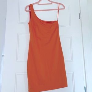 Off the shoulder orange dress